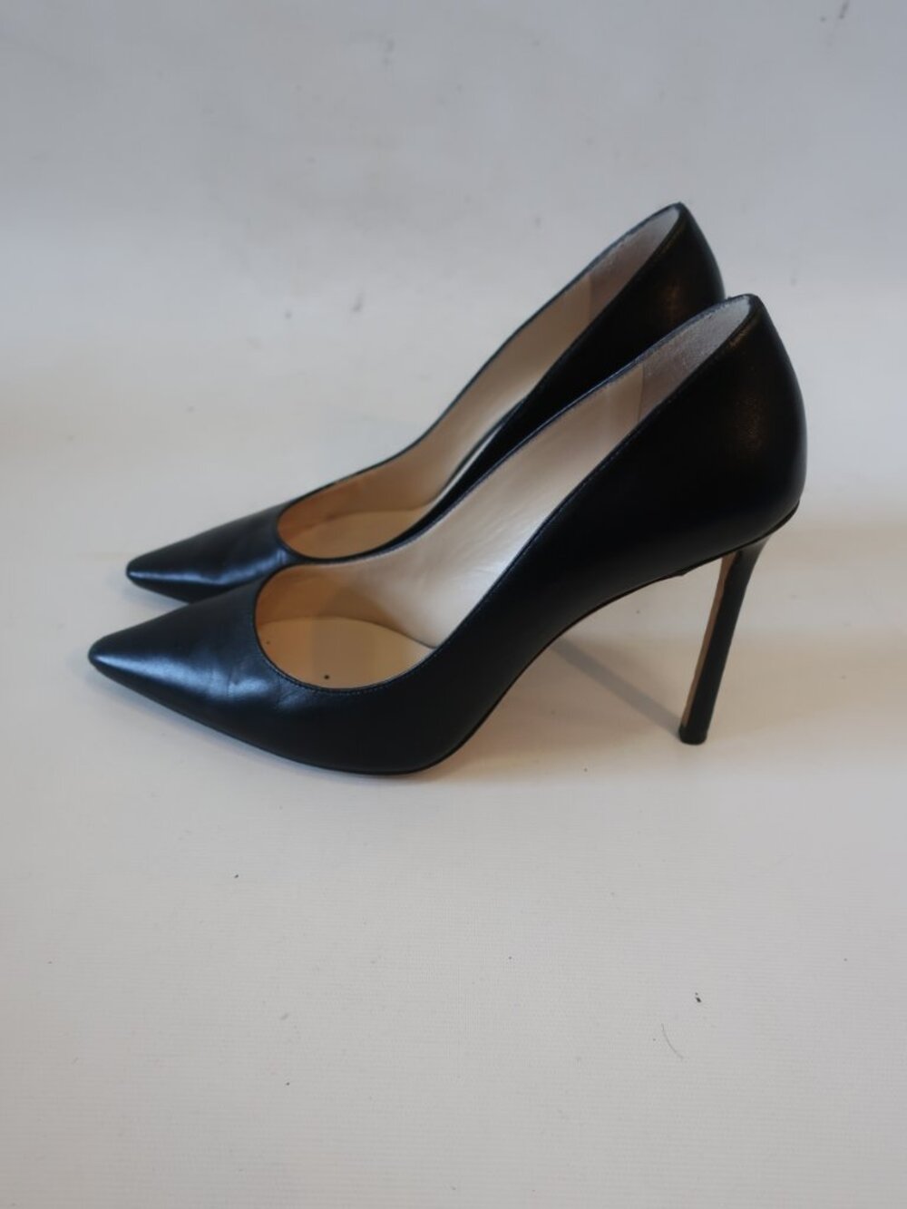 Women Jimmy Choo Black Leather High Heel Pumps 38 1/2 EU/US 8.5 - Picture 4 of 8